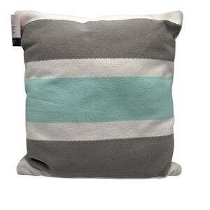 Jonathan Adler Happy Chic Decorative Throw Pillow Teal/White/Tan 20"‎ X 20"